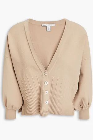 AUTUMN CASHMERE Pintucked knitted cardigan - Neutral - L