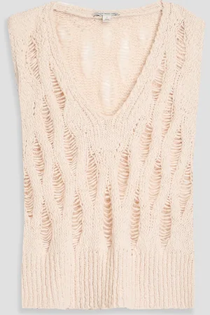AUTUMN CASHMERE Open-knit cotton vest - White - S