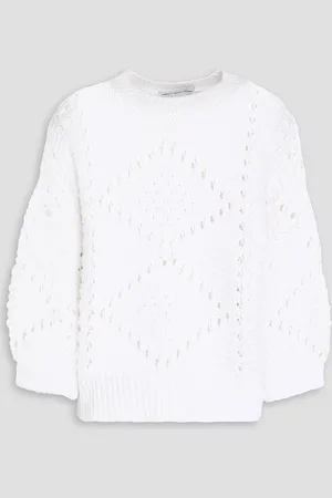 AUTUMN CASHMERE Pointelle-knit cotton sweater - White - M