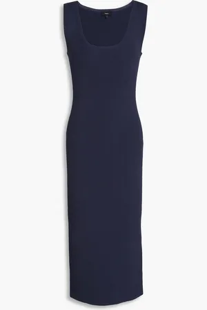 THEORY Ribbed-knit midi dress - Blue - M