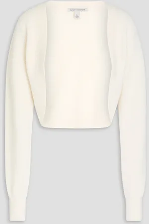 AUTUMN CASHMERE Shaker cashmere shrug - White - XL