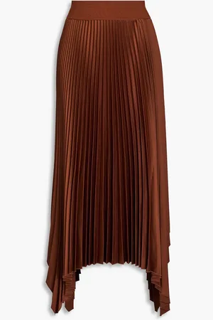 Joseph Ade asymmetric pleated satin midi skirt - - FR 34
