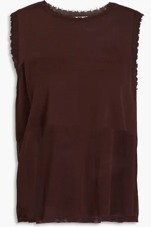 AUTUMN CASHMERE Cotton-jersey tank - Brown - S
