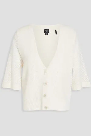 AUTUMN CASHMERE Pointelle-knit cardigan - White - S