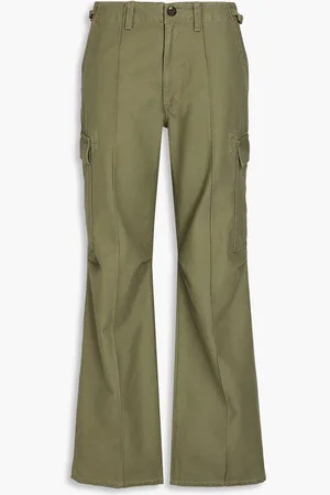 RE/DONE Pleated cotton cargo pants - Green - 30