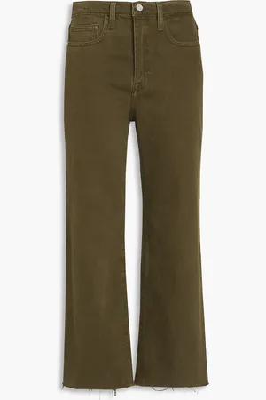 Frame Le Jane Crop cropped high-rise straight-leg jeans - Green - 31