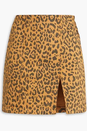 Mother Leopard-print denim mini skirt - - 26