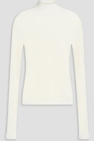 Frame Stretch-lace turtleneck top - White - M