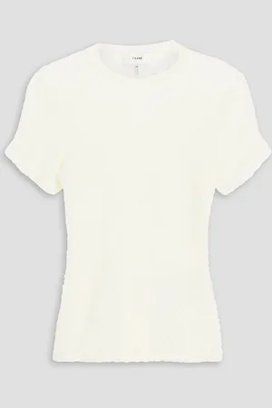 Frame Stretch-lace top - White - L