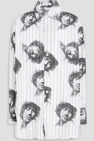 J.W.Anderson Printed cotton-poplin shirt - - XL