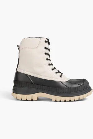 Ganni Woven and rubber hiking boots - Neutral - EU 37