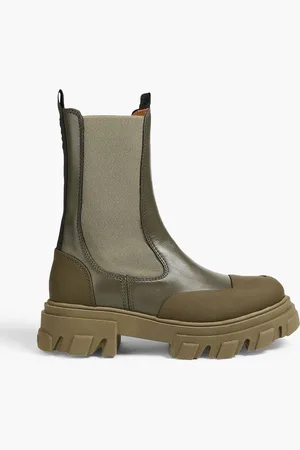 Ganni Leather Chelsea boots - Green - EU 36