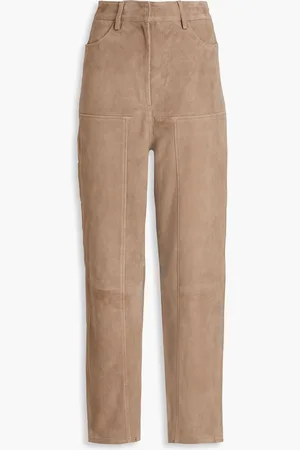 REMAIN Birger Christensen Suede tapered pants - Neutral - DE 40