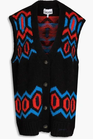 Ganni Intarsia wool vest - - S/M