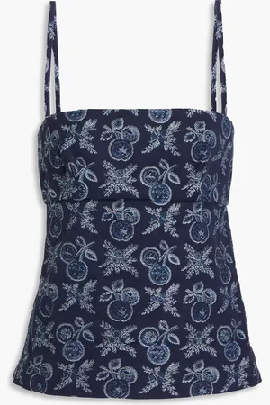 Etro Cotton-blend jacquard top - Blue - IT 46