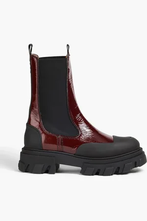 Ganni Patent-leather Chelsea boots - - EU 36