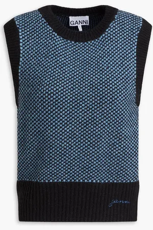 Ganni Jacquard-knit vest - - XXS