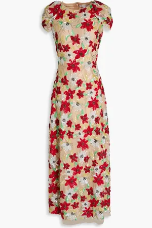 RACHEL GILBERT Thea embellished tulle maxi dress - - 0