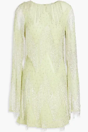 RACHEL GILBERT Embellished tulle mini dress - Green - 2