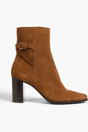 Claudie Pierlot Buckled suede ankle boots - Brown - EU 36