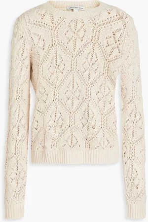 AUTUMN CASHMERE Pointelle-knit cotton sweater - Neutral - S