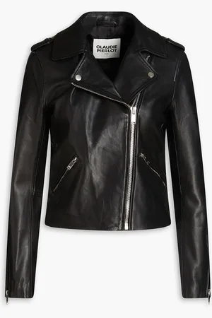 Claudie Pierlot Leather biker jacket - - FR 34