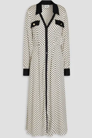 Claudie Pierlot Printed twill midi shirt dress - White - FR 36