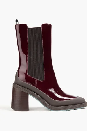 Tory Burch Expedition patent-leather ankle boots - Burgundy - US 8