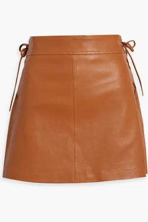 Derek Lam Gina lace-up leather mini skirt - Brown - US 8