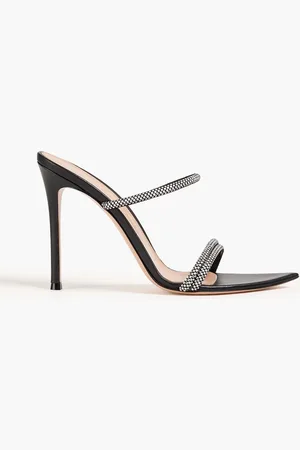 Gianvito Rossi Cannes crystal-embellished suede mules - - EU 35.5