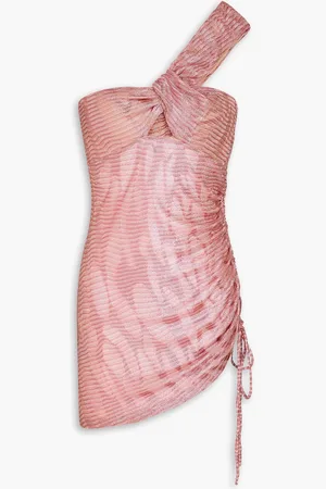 Missoni Mare one-shoulder metallic crochet-knit mini dress - Pink - IT 42