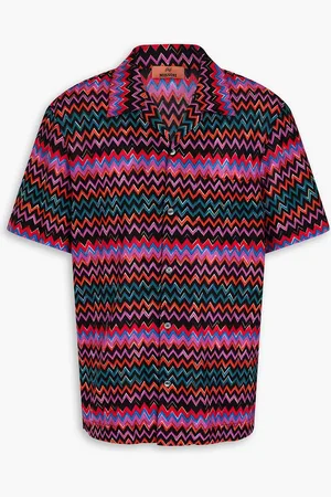 Missoni Crochet-knit cotton-blend shirt - Purple - IT 54