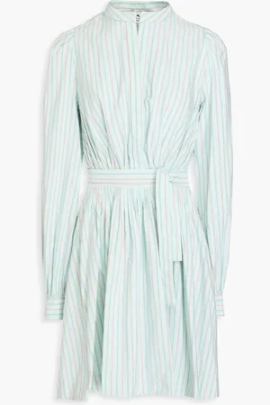 Etro Striped cotton-blend poplin mini dress - Green - IT 42