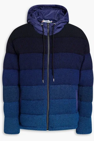 Missoni Dégradé quilted bouclé-knit hooded down jacket - Blue - XS