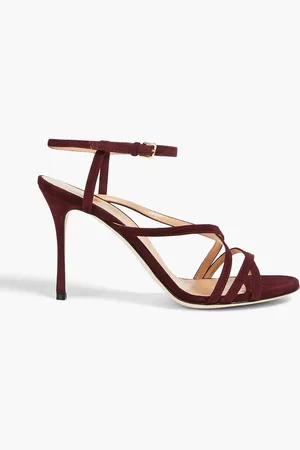 Sergio Rossi Bon Ton suede sandals - Burgundy - EU 36.5