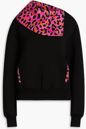 Puccini Leopard-print scuba-paneled satin-twill sweatshirt - - S