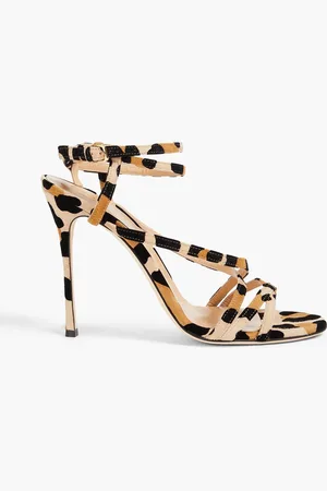 Sergio Rossi Bon Ton leopard-print suede sandals - Neutral - EU 36
