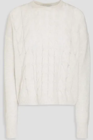 AUTUMN CASHMERE Cable-knit cashmere sweater - White - S