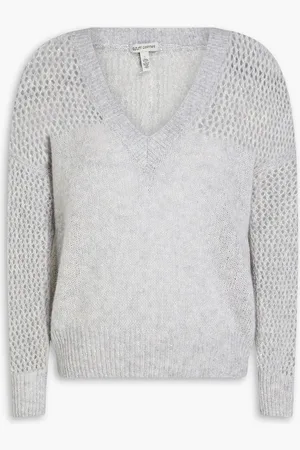 AUTUMN CASHMERE Metallic cashmere-blend sweater - Gray - S
