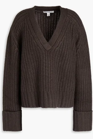 AUTUMN CASHMERE Oversized ribbed-knit sweater - Brown - M