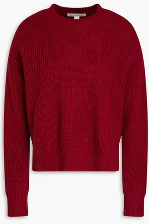 AUTUMN CASHMERE Ribbed cashmere sweater - Burgundy - L