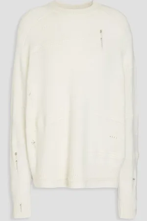 AUTUMN CASHMERE Distressed cashmere sweater - White - L