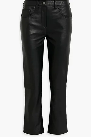 Muubaa Cropped leather straight-leg pants - - UK 14