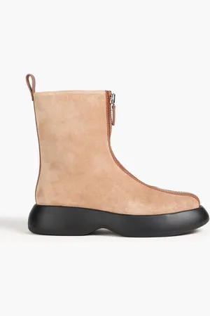 3.1 Phillip Lim Mercer zip-detailed suede Chelsea boots - Neutral - EU 36