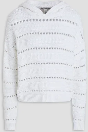 AUTUMN CASHMERE Pointelle-knit cotton hoodie - - XS
