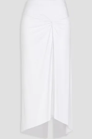 ENZA COSTA Asymmetric twisted stretch-jersey midi skirt - - L