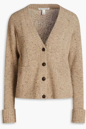 AUTUMN CASHMERE Donegal ribbed cashmere cardigan - Neutral - M