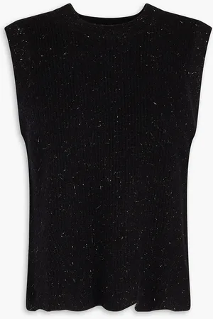 AUTUMN CASHMERE Metallic knitted vest - - S