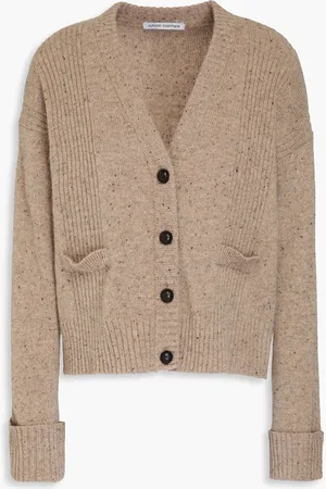 AUTUMN CASHMERE Donegal ribbed cashmere cardigan - Neutral - L
