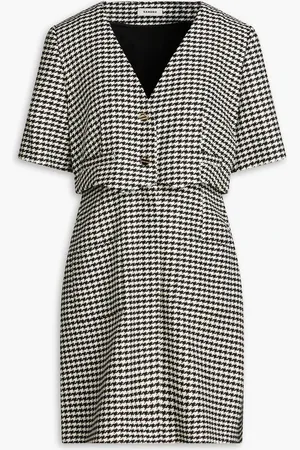 Sandro Houndstooth tweed mini dress - - FR 36